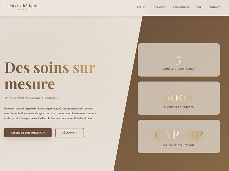 Site institut beauté LMG Esthétique Domancy